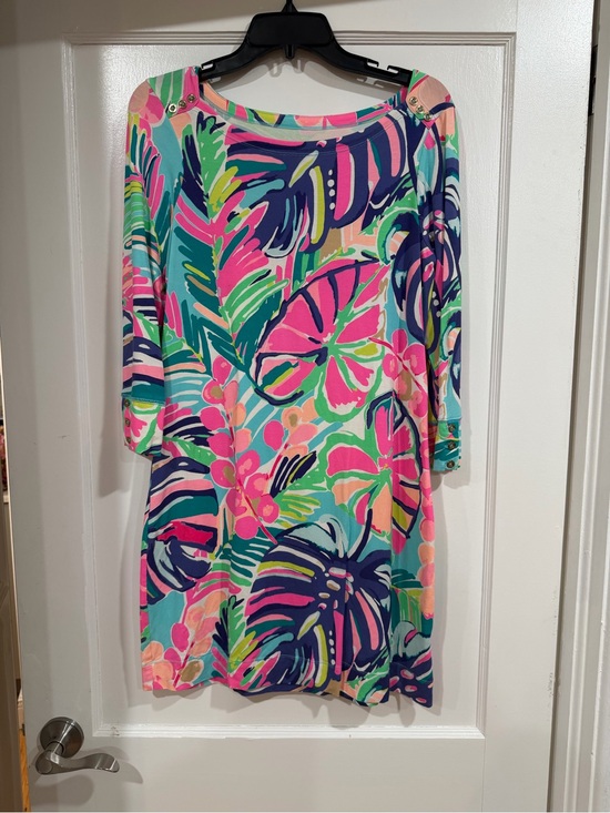 Lilly Pulitzer Dresses & Skirts - Lilly Pulitzer Neon Floral Tunic Dress - Pink & Teal & Navy